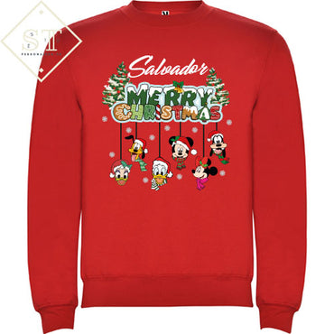 Sweatshirt Mickey Pendurado Natal - Bebé