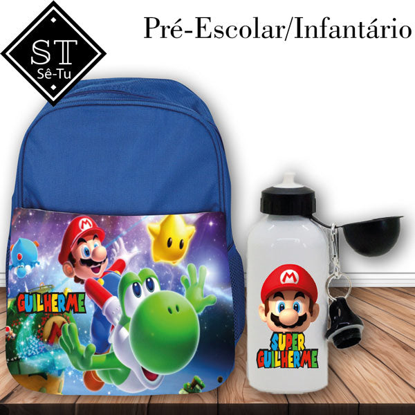 Mochila Azul Super Mário