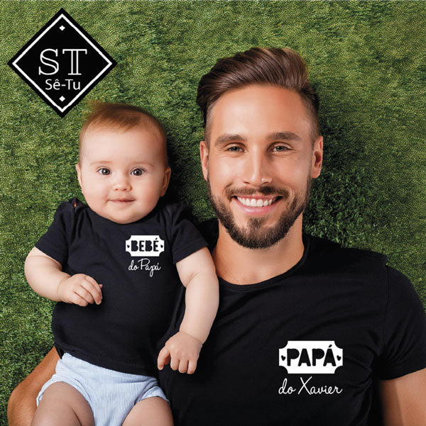 Conjunto T-shirts Papá & Filho/a Nome