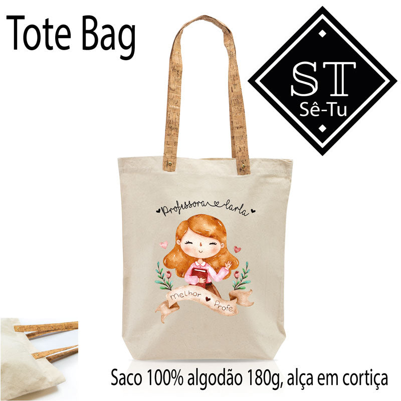 Tote Bag Alças de Cortiça Professora 5 - Sê-Tu