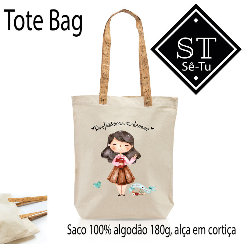 Tote Bag Alças de Cortiça Professora 7 - Sê-Tu