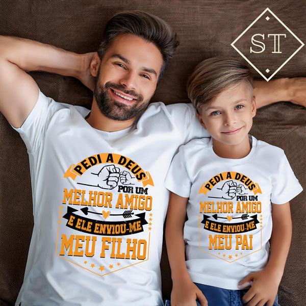 Conjunto T-shirts Pai & Filho/a Pedi a Deus