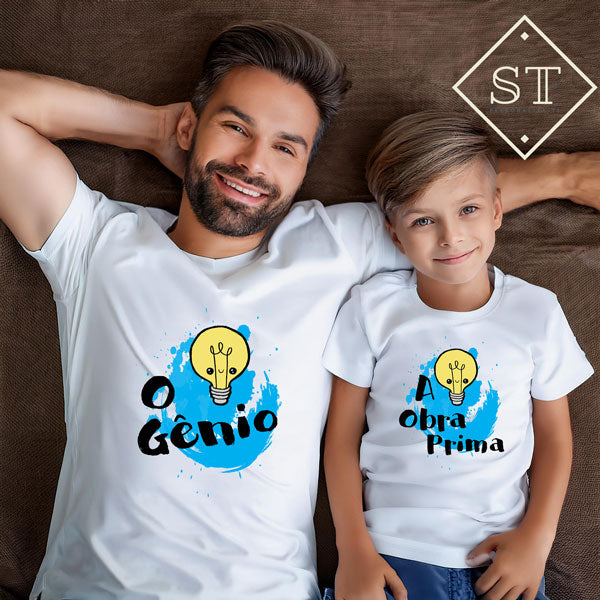 Conjunto T-shirts Pai & Filho/a O Génio/Obra Prima