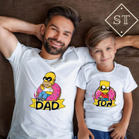 Conjunto T-shirts Pai & Filho/a Simpsons