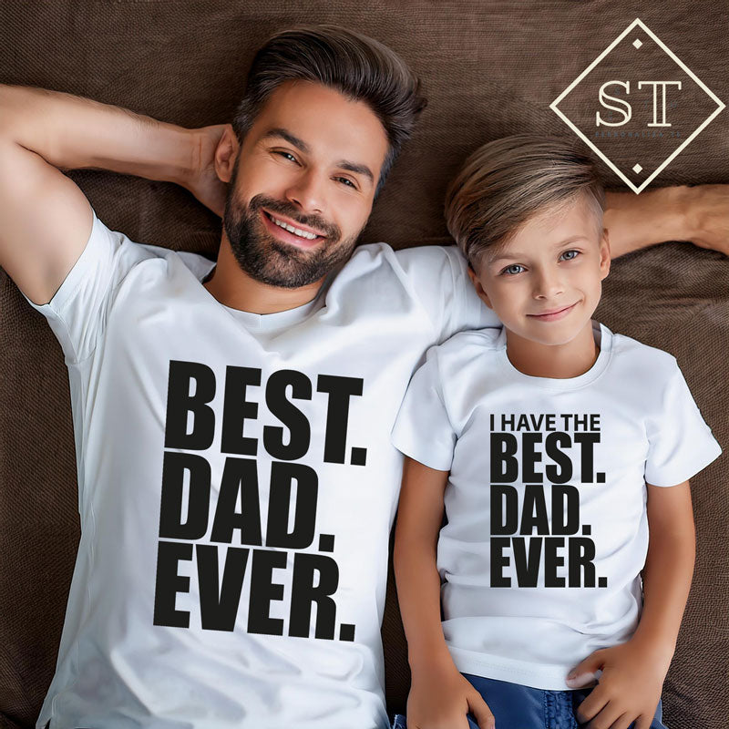 Conjunto T-shirts Best DAD EVER (branco)