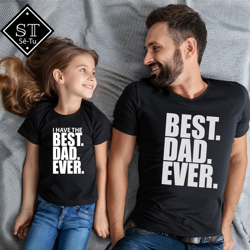 Conjunto T-shirts Best DAD EVER (preto)