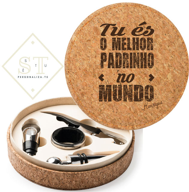 Conjunto vinho Melhor Padrinho no mundo - Sê-Tu